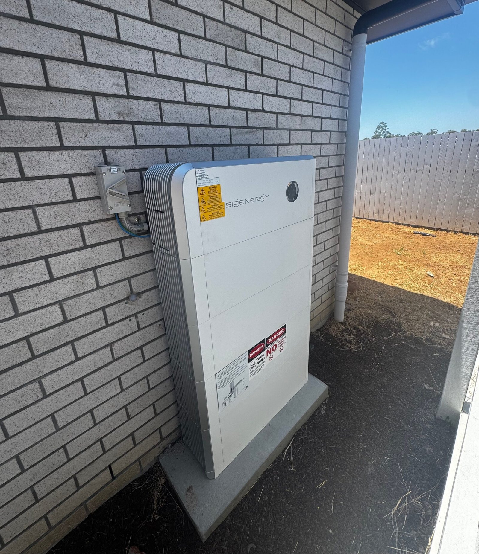 The Sigenergy battery (SigenStor) at Goose's Ipswich, QLD home